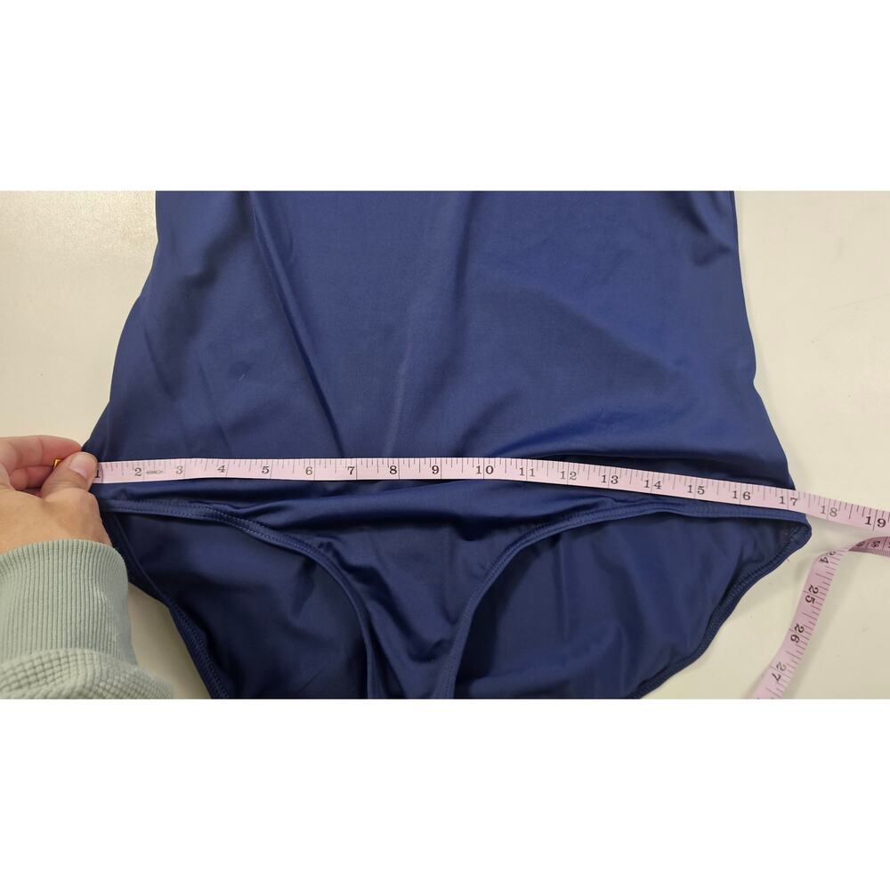 Lands end 12 DDD navy one peice full coverage swim suit modest minimalist EUC - Picture 7 of 7